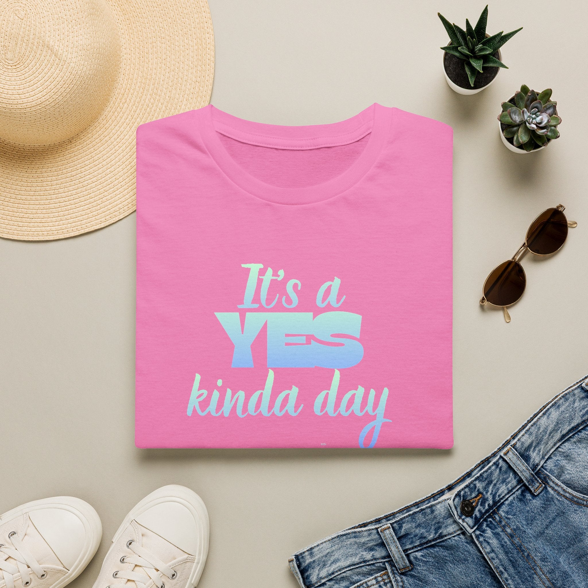 T-Shirt — "It's a YES Kinda Day" Pastel Positive Graphic Tee