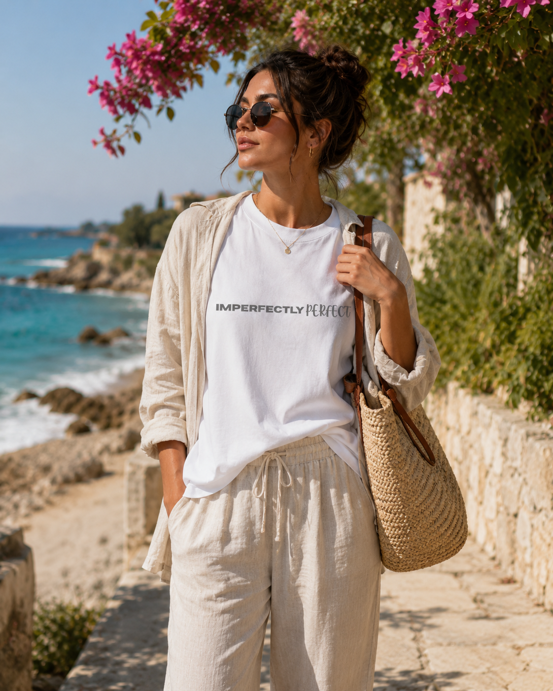 Imperfectly Perfect T-Shirt — Minimal Positive Message Graphic Tee