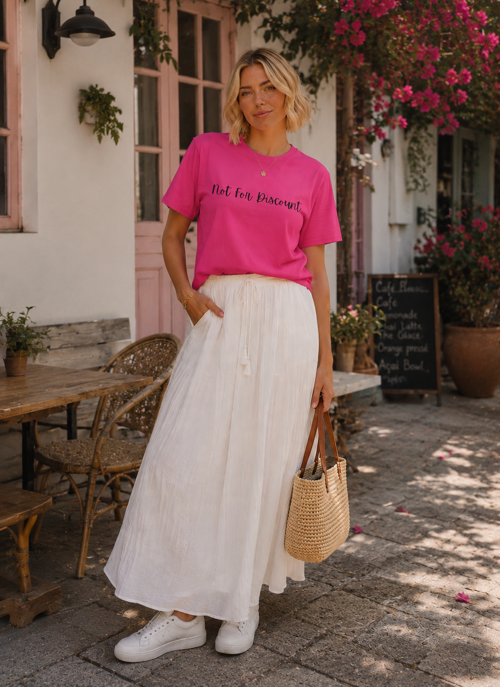 Not For Discount T-Shirt — Feminine Script Statement Tee