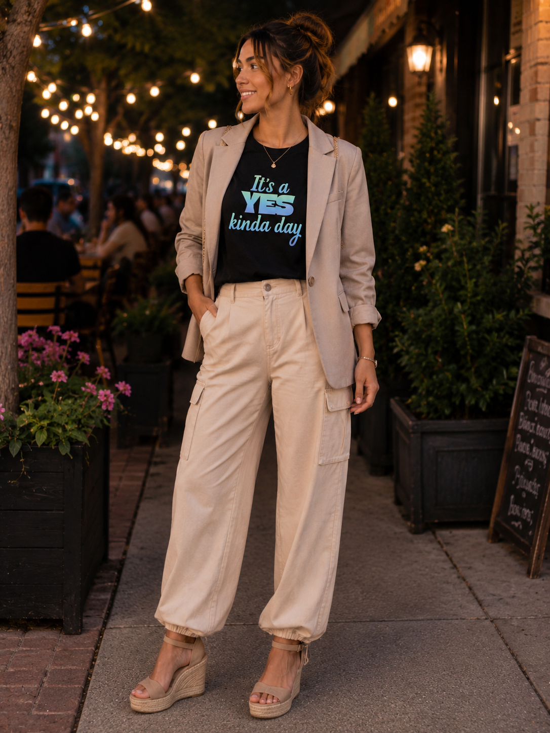 T-Shirt — "It's a YES Kinda Day" Pastel Positive Graphic Tee