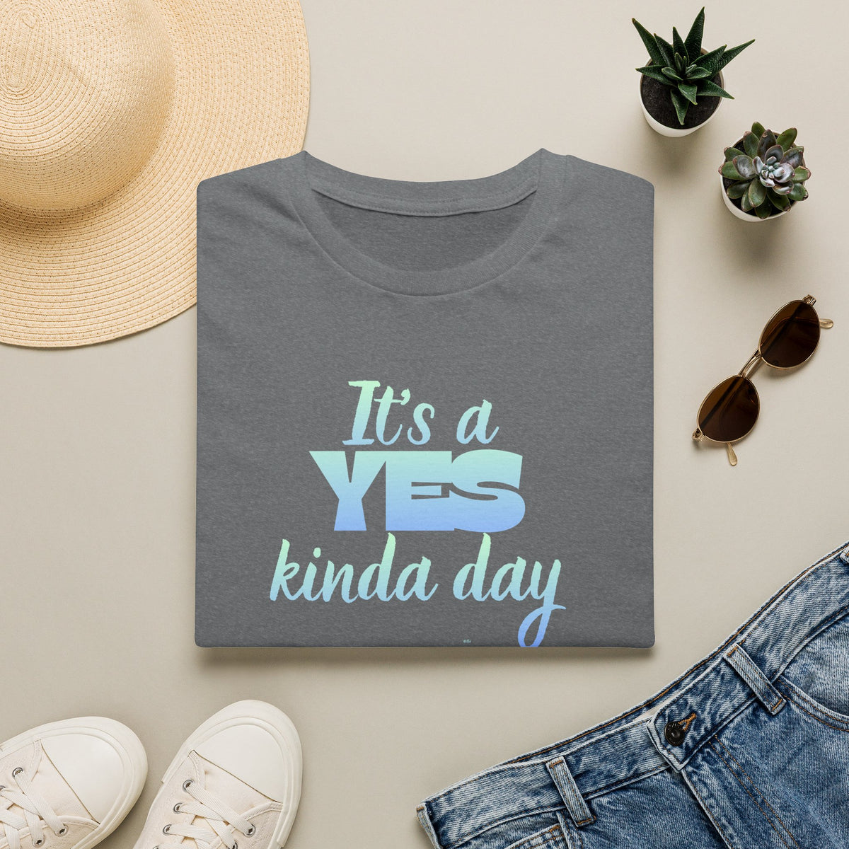 T-Shirt — "It's a YES Kinda Day" Pastel Positive Graphic Tee