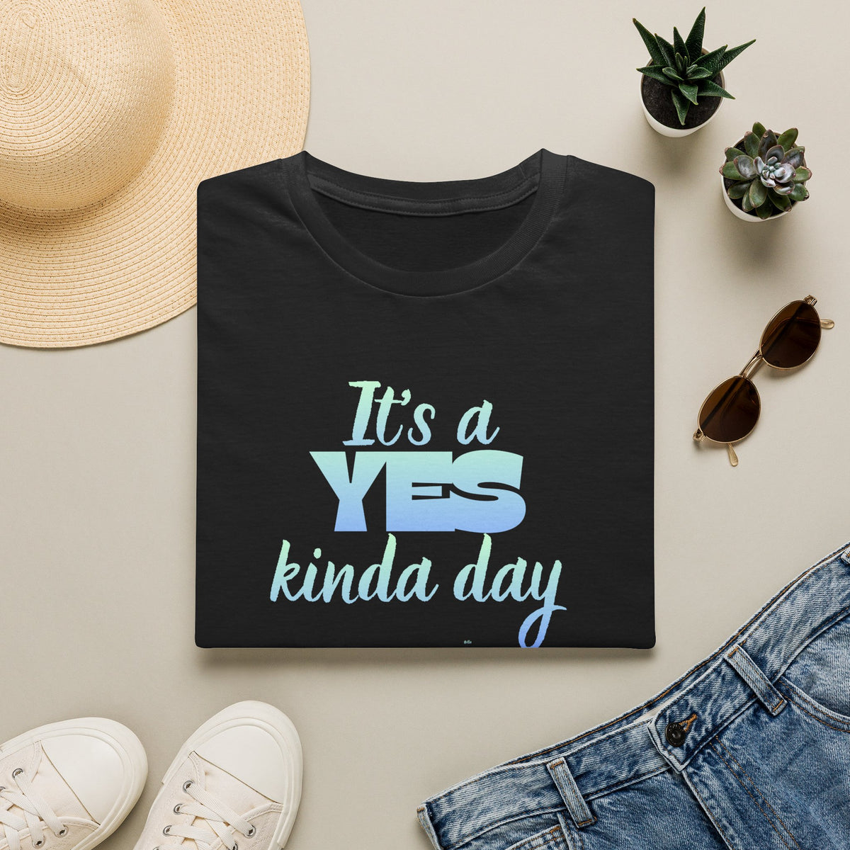 T-Shirt — "It's a YES Kinda Day" Pastel Positive Graphic Tee