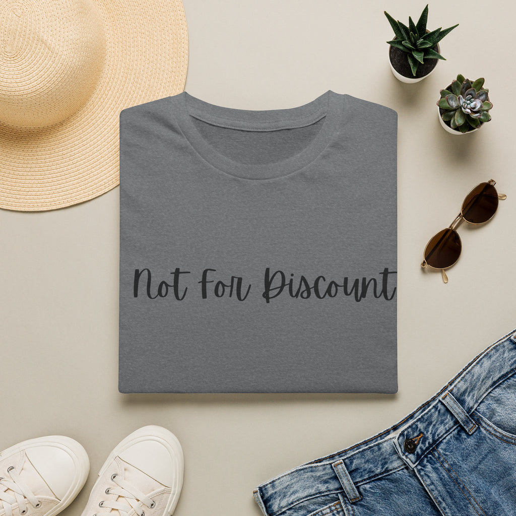 Not For Discount T-Shirt — Feminine Script Statement Tee