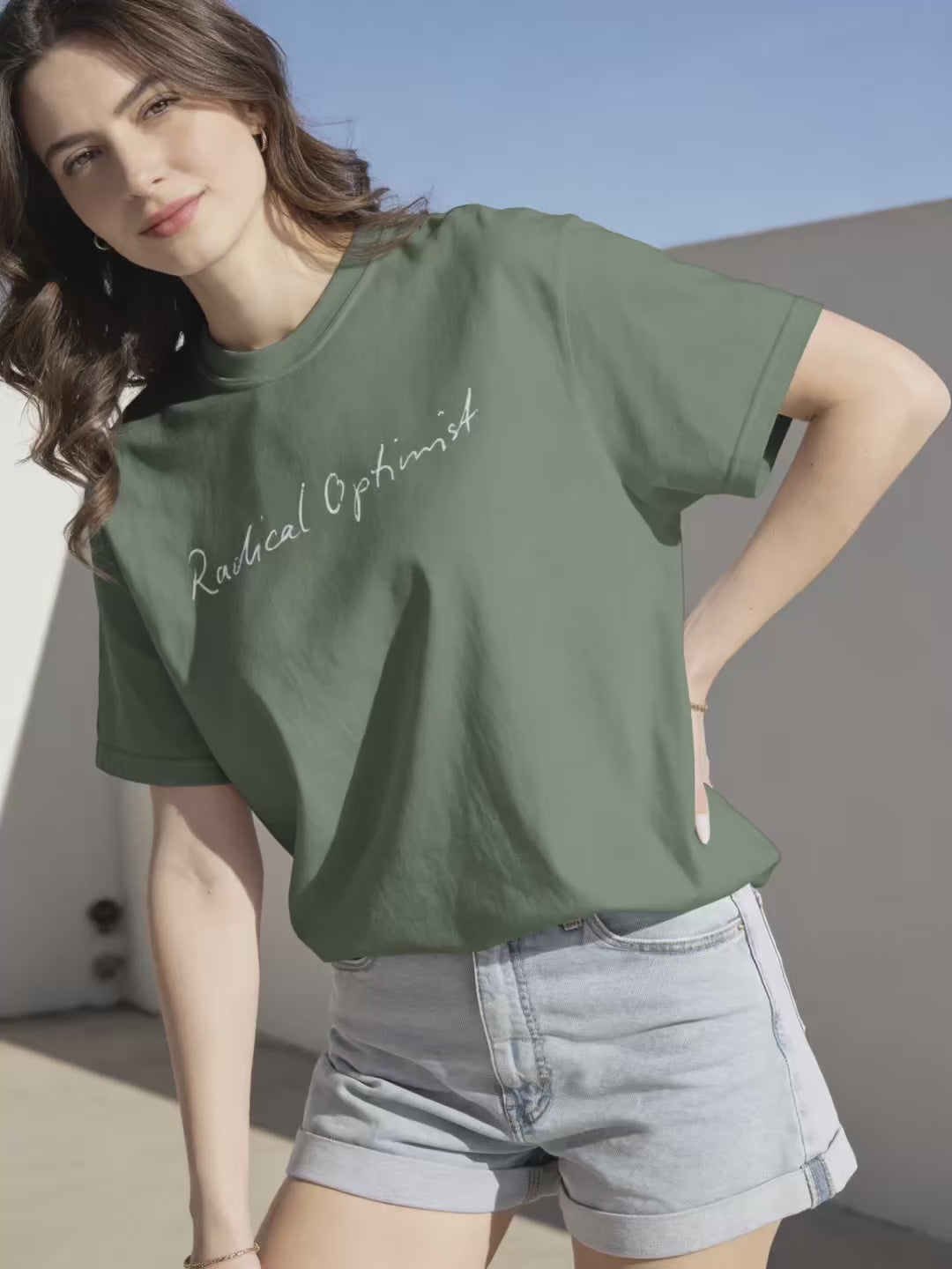 Radical Optimist Tee — Garment-Dyed Eco Green T-Shirt